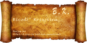 Biczó Krisztina névjegykártya