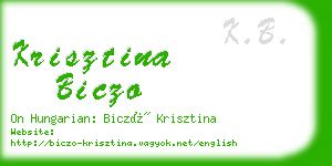 krisztina biczo business card